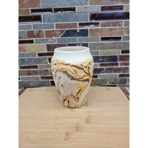 Vintage Nemadji Vase, Earth Pottery, Swirl Southwestern Style Decor 6-1/4"